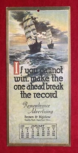 1922 **BROWN & BIGELOW** (REMEMBRANCE ADVERTISING) SAINT PAUL, MINN. CALENDAR! - Picture 1 of 17