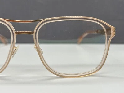 ic Berlin Brille Herren Transparent Gold  Eckig Pablo L. Groß L ice Tea NP:499€ - Bild 1 von 4