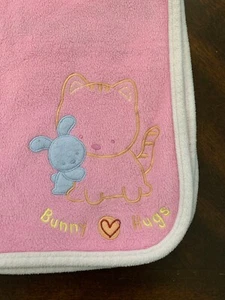 Child of Mine Carter's Bunny Hugs Kitten Lovey Baby Blanket Pink 35x29 - Picture 1 of 4