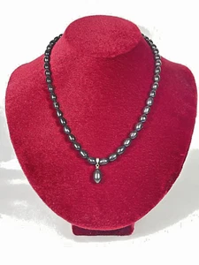 Cultured Freshwater Black Pearl Fashion Jewelry Choker /Necklace 15”/ 6 mm Dia. - Picture 1 of 3