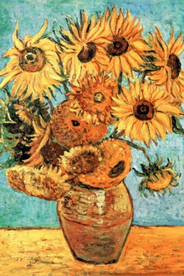 Vincent Van Gogh Vase With Twelve Sunflowers 1888 Still Life Poster 12x18 - Image 1 of 3