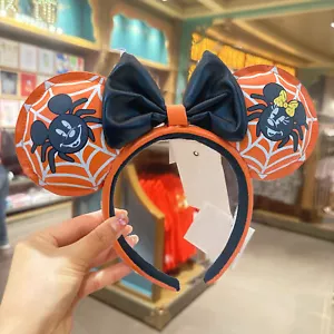 Loungefly Disney Parks Headband Halloween Ears Mickey & Minnie Mouse Spider UK - Picture 1 of 9