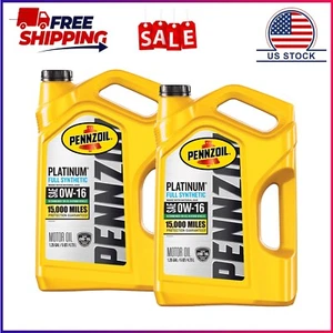 2 Pack, Pennzoil Platinum Full Synthetic 0W-16 Motor Oil, 5 Quart - Picture 1 of 9