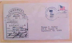 Autógrafo de EE. UU. CAPITÁN USNS MAUMEE 1980 ANTÁRTICO McMURRO CACHÉ - Imagen 1 de 1