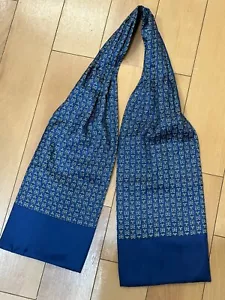 Corbata HERMES Ascot 100% seda Francia azul marino en #m4772 - Imagen 1 de 7