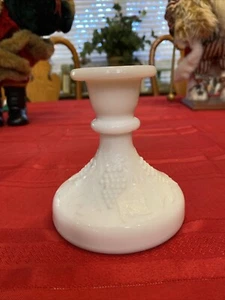 Vintage LE Smith Milk Glass Candle Stick Holder / One 4.5" Tall - Picture 1 of 7