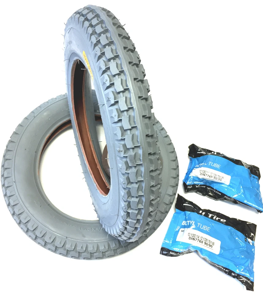 2 Set Rollstuhlreifen 12 1/2 x 2 1/4 (62-203) + Schlauch für Elektrorollstuhl - Bild 1 von 1