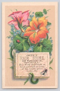 Victorian Trade Card Providence Rhode Island Smith's Hair Store c1880-90s - Picture 1 of 2