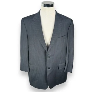 Canali Blazer Jacket Men's US 46R IT 56R Blue White Striped Notch Lapel Wool - Picture 1 of 11