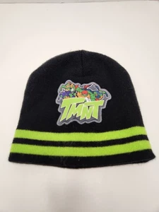 TMNT Beanie Cap Hat Youth Kids Boys OSFA Black Green Striped Nickelodeon Knit - Picture 1 of 3