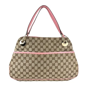 Echte Gucci Schultertasche beige braun/rosa GG Canvas/Leder/goldfarben - z7271 - Bild 1 von 13