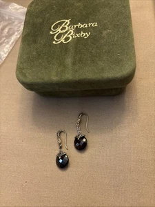 PENDIENTES COLGANTES VINTAGE BARBARA BIXBY CUARZO AHUMADO ESTERLINA Y ORO 18K - Imagen 1 de 5