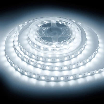 Striscia LED 12V 5 Metri Bianco Freddo, Strisce LED Adesive SMD5050 300Leds Luci - Immagine 1 di 4