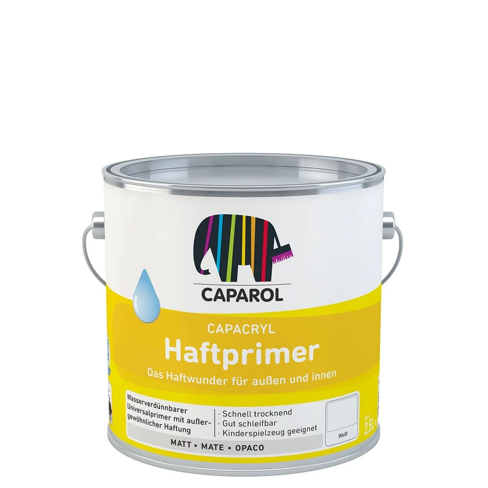 Caparol Capacryl Haftprimer 2,5L weiß, Grundierung, Haftvermittler - Bild 1 von 1
