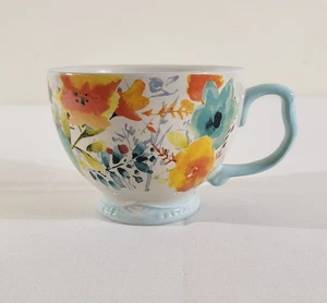 NEW Pioneer Woman Willow Stoneware Teal Jumbo 27oz Soup Bowl Coffee Cup Mug - Picture 1 of 4