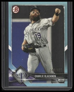 2018 Bowman Charlie Blackmon #53 Light Blue Paper #'d 146/499 - Picture 1 of 2