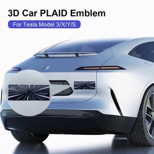 Car Time Space Tunnel Tailgate Sticker Grid Decals Badge for Tesla Model 3 S X Y - Foto 1 di 11