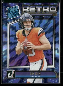 2024 Donruss NFL Football #19 Bo Nix Rated Rookies Retro Denver Broncos - Picture 1 of 2