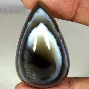 Agata occhio di opale blu 100% naturale pera cabochon AA+incredibile 81,60 ct. 24x40x14mm - Foto 1 di 3