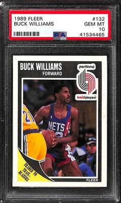 Fleer #132 Buck Williams 1989 PSA 10 gemas como nuevo 41534465  Foto 1 de 3