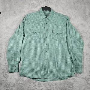 Cinch Herren Large grün Western Cowboy Hemd geometrisch AOP Perlen Druckknopf - Bild 1 von 16