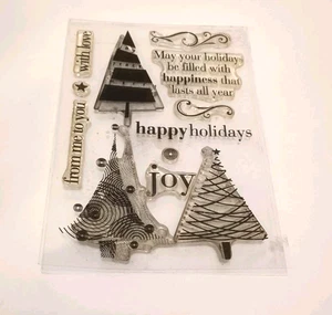 Weihnachtsbäume Gummistempel / Clear Stamps Holiday Joy - Bild 1 von 2