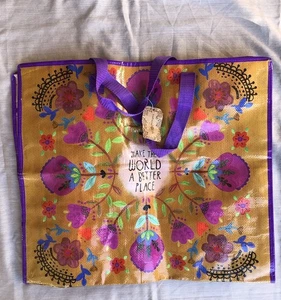 Borsa tote nuova con etichette Natural Life Jumbo multicolore con cerniera polipropilene viaggio floreale - Foto 1 di 8