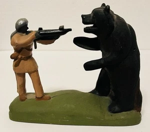 Vintage 1950’a Cast Iron Davy Crockett "Shoot-A Bar” Mechanical Bank - Works!! - Picture 1 of 6