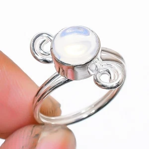 Fire Opal Gemstone Handmade 925 Sterling Silver Jewelry Ring Size 6.5(US) - Picture 1 of 1