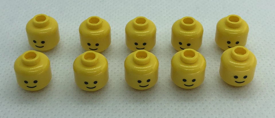 10 X New LEGO Yellow Heads Smile Smiley Fig Minifigure Heads L144 - Image 1 of 1