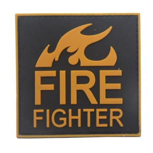 FIRE FIGHTER U.S. ARMY PVC RUBBER MILITARIA BADGE TACTICAL HOOK PATCH *01 - Picture 1 of 3