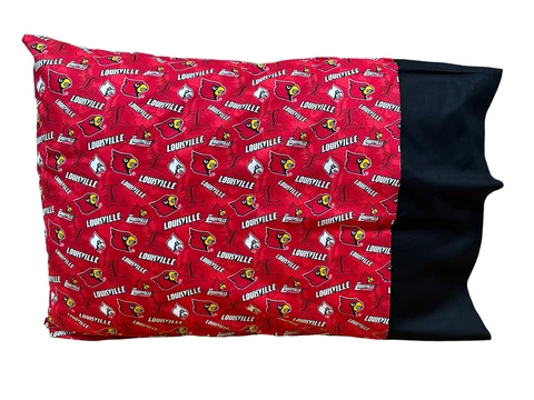 University of Louisville Cardinals Pillowcase-Tone on Tone Cotton Cover