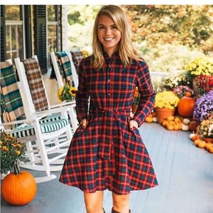 Vestido de franela Kiel James Patrick para mujer talla L a cuadros Manchester granero acogedor cabina - Imagen 1 de 14