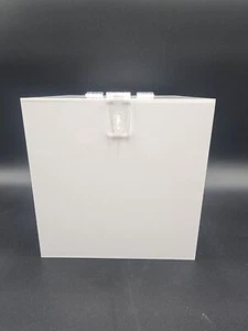 White 8” Cube Acrylic Card Box Wedding Bridal Shower Party Plain Lockable - Picture 1 of 8