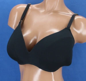 Lively Black Wireless Lined T-shirt Bra Size 38D #E5357 - Picture 1 of 6