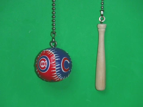 Chicago Cubs Ceiling Fan Pull Chain Set. Baseball & Bat  MLB Cubs Cover