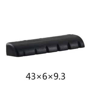 Black ABS 6 String Acoustic Guitar Nut Plastic 43mm x 6mm x 9.3mm - Imagen 1 de 3