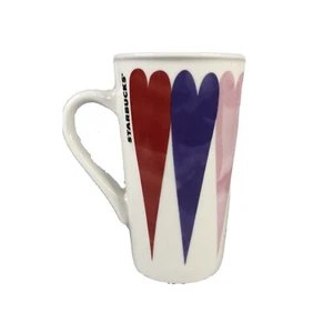 Starbucks 2019 Tall Mug Watercolor Hearts Golden Arrow with Handle - Picture 1 of 7