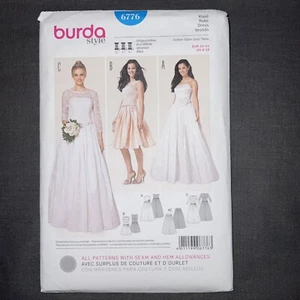 Burda 6776 Wedding Dress Petticoat Pattern 8-18 Bridal Gown Prom Party Formal UC - Picture 1 of 2