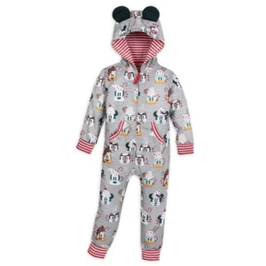 Disney Store Mickey Mouse and Friends Holiday Romper Pajama 1pc Boys Girls 4,5/6 - Picture 1 of 4