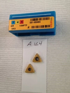 10 NEW VARDEX 3IR 14NPTF THREADING CARBIDE INSERTS GR: VKX. FACTORY PACK (A164) - Picture 1 of 1