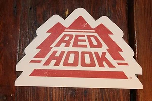 RED HOOK LOGO BEER STICKER ~6" X 4" OFFICIAL BREWERY BARWARE BREWERIANA MAN CAVE - Picture 1 of 2