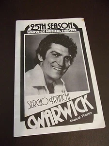 Vintage Warwick Musical Theater Program Sergio Franchi 1979 - Picture 1 of 5