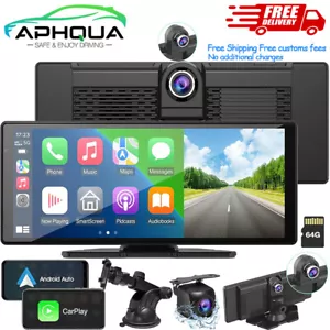 Aphqua 9.3In Wireless Carplay Android Auto Bluetooth Car Stereo With Dash Camera - Picture 1 of 9