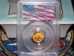 1 of 1440 2001 $5 American Gold Eagle PCGS MS69 WTC World Trade Center 911