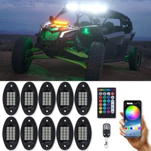 For Can-Am Maverick X3 10 Pods RGB LED Rock Lights Underbody Underglow LED Kit - Picture 1 of 15