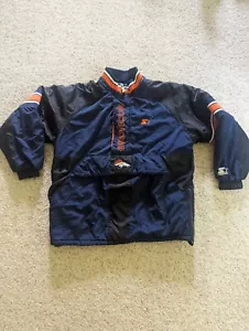 Vintage Starterjacke - Denver Broncos - Herren M - blau 1/2 Reißverschluss - NFL - Bild 1 von 10
