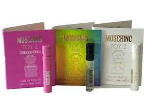 3x Moschino Perfume Sample Sprays Set Toy 2 , Pearl, Bubble Gum 1 ml each NEW - Picture 1 of 6