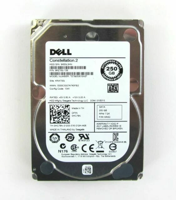 Dell ST9250610NS 250GB 7.2K 2.5" SATA Hard Drive - Silver (9RZ162-136) - Image 1 of 1