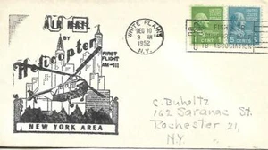 First Airmail Flight By Helicopter White Plains NY Dec 10 1952 AAMC#111-11 - Picture 1 of 1